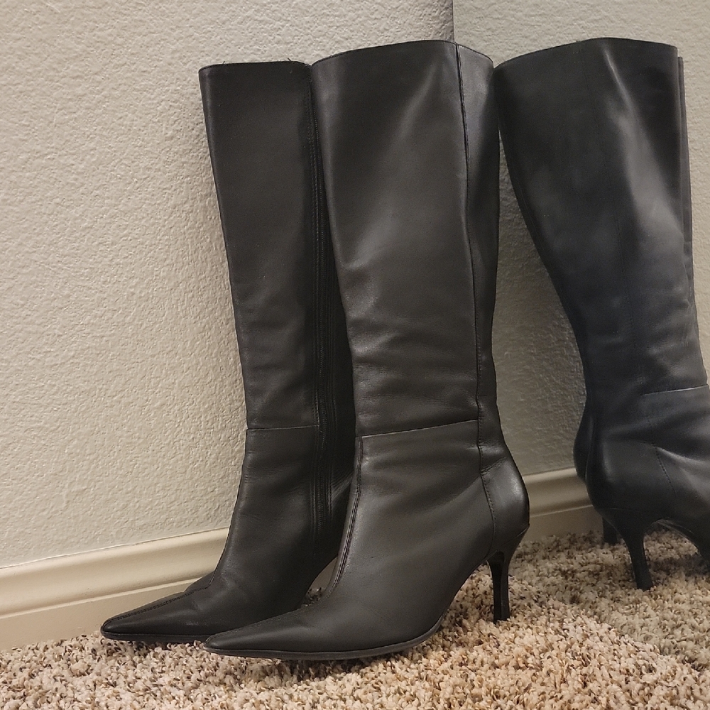 Diba Black Heeled Knee-High Boots